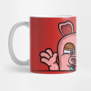 Pig Cartoon With Hungry Face Expression Mug